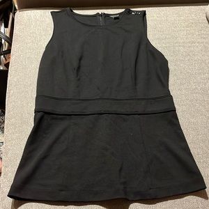 Ann Taylor sleeveless top with zip back, fitted band around the middle